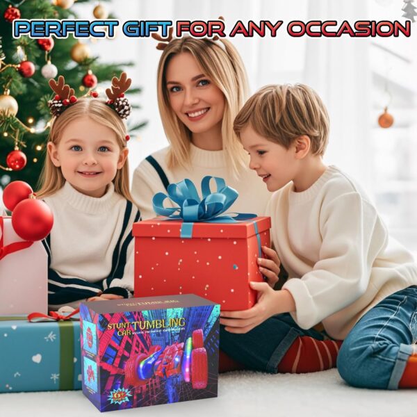 Remote Control Car Spider Rc Cars New Upgraded Strip Lights and Headlights Car Toys Double-Sided 360° Rotating Rc Truck for Boys Girls Birthday Gift (Red) - Image 7