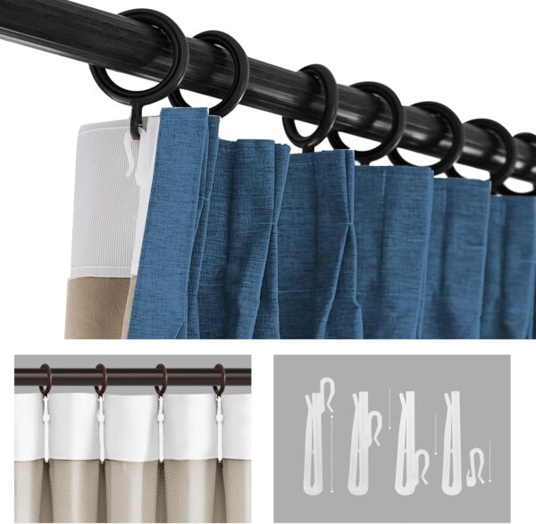 ZY Blinds Midnight Blue Blackout Curtains for Bedroom, Pinch Pleat Curtain with Thermal Insulated Room Darkening Privacy Window Curtain Drapes for Bedroom, 25W x 54H inch, 2 Panels - Image 6