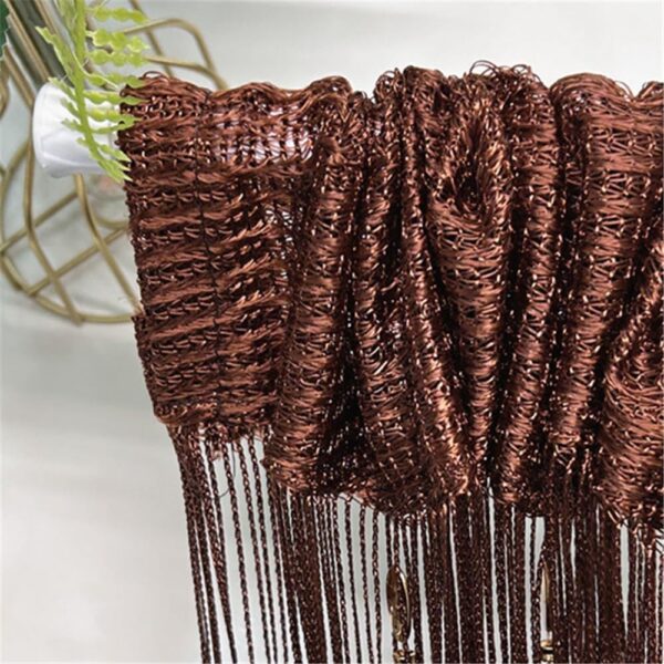 ave split 100cmX200cm Decorative Door String Curtain Beads Wall Panel Fringe Window Room Divider Blind for Wedding Coffee House Restaurant Parts Door Divider Beads Tassel Screen Decoration (coffee25) - Image 3