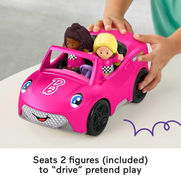 Fisher-Price Little People Barbie Toddler Toy Car Convertible with Music Sounds & 2 Figures for Pretend Play Ages 18+ Months - Image 4