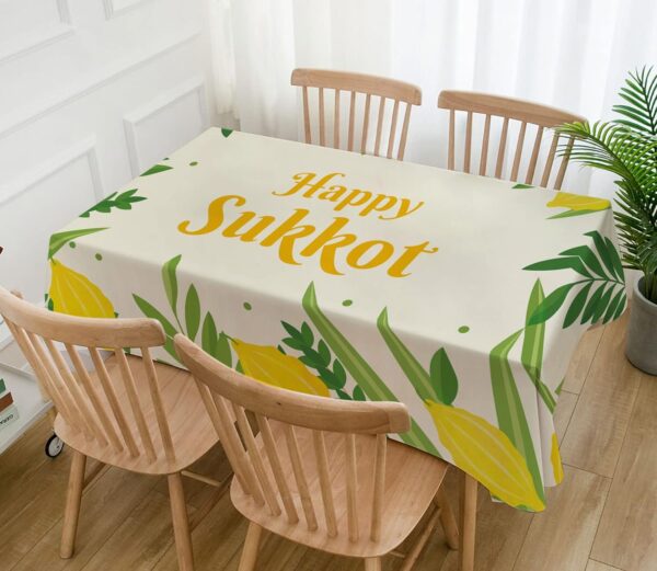 Sukkot Tablecloth Sukkah Decoration Etrog Lulav Jewish Holiday Supplies Rectangular Kitchen Dining Room Home Table Cloth 60×104inches - Image 5