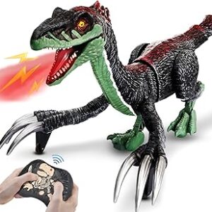 Remote Control Dinosaur Toys for Kids-Jurassic Therizinosaurus Toys 3-5, Walking Dinosaur Toys for Boys 4-7, RC Robot Dinosaur Toy with Mist Spray/Light, Christmas Stocking Stuffers for Kids