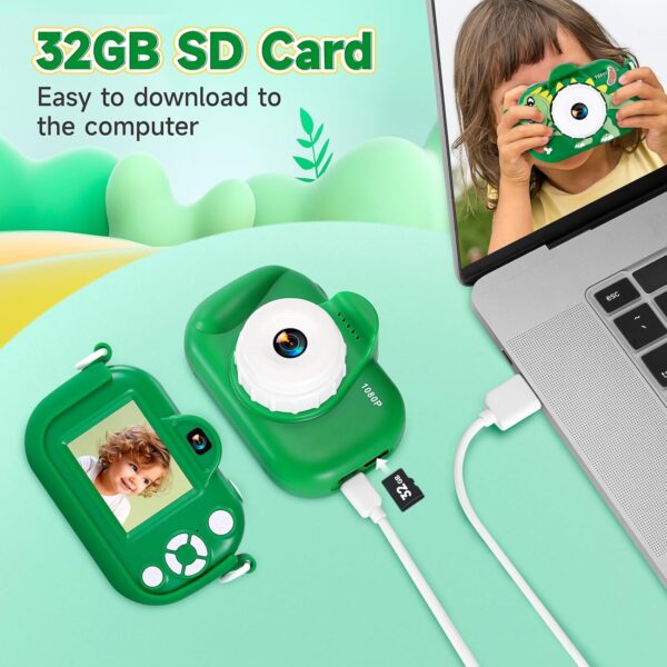Kids Camera Toys for Boys Age 3-8, 1080P Toddler Digital Camera with 32GB SD Card, Toddler Toys for Kids, Christmas Birthday Gifts for Boys 3,4,5,6,7,8 Years Old - Image 7