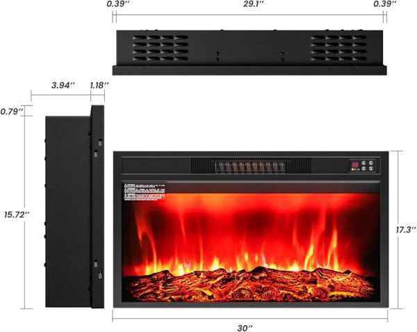 LGHM 70'' Fireplace TV Stand for TVs Up to 80 Inch, White TV Stand with 30" Fireplace & LED Lights, Farmhouse Entertainment Center with Storage Drawers for Living Room - Image 6