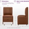TYBOATLE Upholstered Dining Chairs Set of 4 Swivel Dining Room Chairs Kitchen Chairs w/Casters & Storage Comfy Modern Rolling Brown Leather Chair for Living Room Armless Chair (4, Chestnut Brown) - Image 2