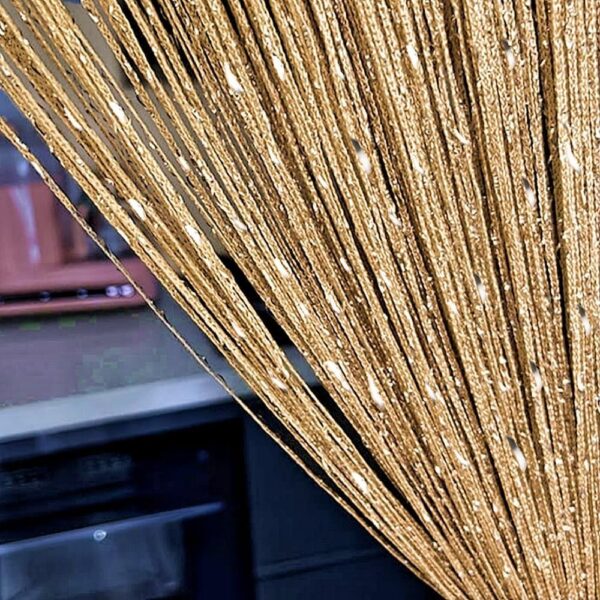 ave split Decorative Door String Curtain Wall Panel Fringe Window Room Divider Blind Divider Tassel Screen Home 100x200centimeter (Champagne18) - Image 3
