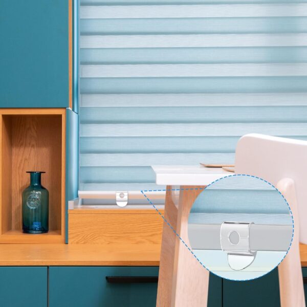 8Pcs Cordless Pleated Window Shades Handle, Plastic Bottom Rail Roller Shades Handle,Cordless Blind Handles Lifting Clamp Pull for Shades Bottom Rail or Rod (Transparent) - Image 4