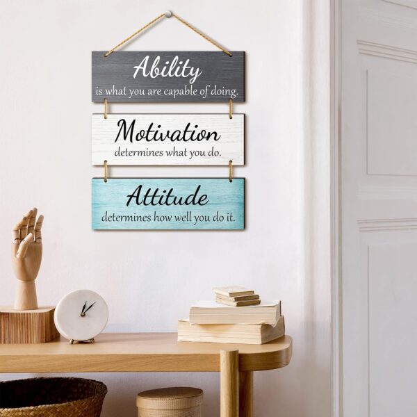 Jetec Office Wall Decor Inspirational Rustic Wall Decor Office Decor Motivational Wall Plaques with Sayings Wooden Wall Hangings Ability Sign Bathroom Decor for Home Office Wall Art (Fresh Color) - Image 6