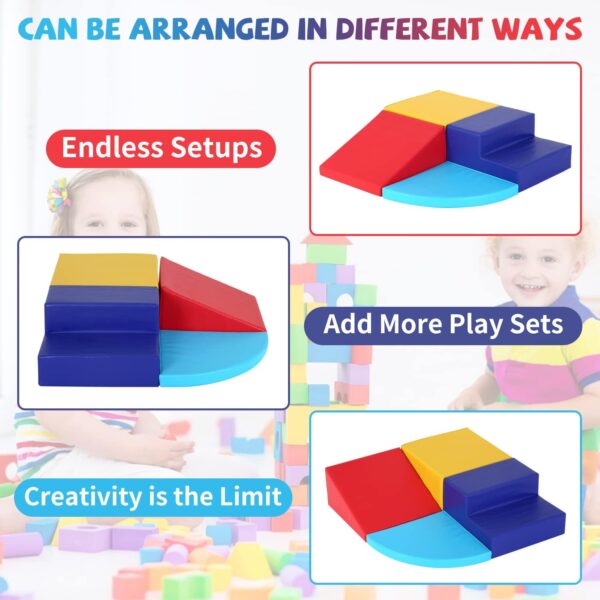 Kids Corner Climber 4-Piece Set Climbing Toys for Toddlers 1-3, Soft Babies Climb Foam Play Set Indoor Baby Crawling Foam Blocks Children Foam Toys for Kids Crawling and Sliding, Red - Image 5