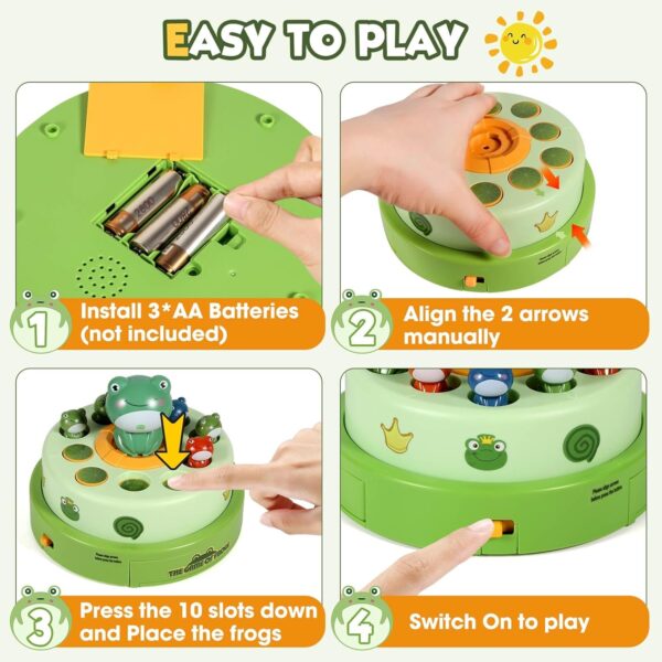 Boys Girls Frog Pop Out Catch Toys for Ages 3-13, Music Rotate Launch Interactive Kids Toys, 3 Years Old Boys Girls Toy Gifts - Image 4