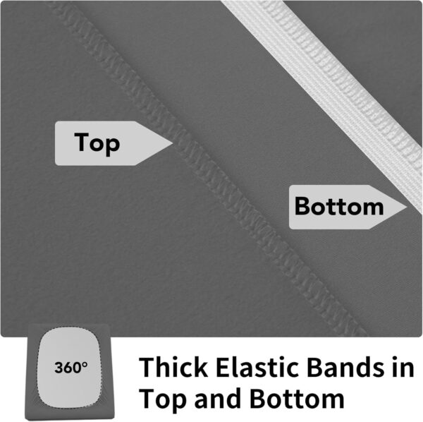 Easy-Going Box Spring Cover Twin Size, 4 Way Stretch Smooth and Elastic Wrap Around Band 4 Sides Bed Skirt, Gray - Image 6