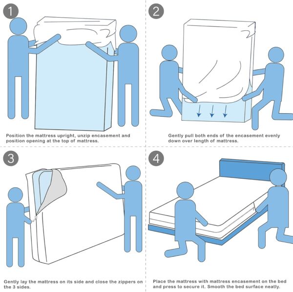 King Mattress Protector Cover 76"x80" Fits 9-12" Deep, Waterproof Mattress Encasement Cover with Premium Breathable Soft Terry Top Fiber for Your King Size Bed - Image 6