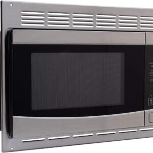 RV Stainless Steel Microwave Oven with Turntable - 1.0 Cu. Ft. Capacity | Includes Trim Kit for Easy Installation & Stylish Finish