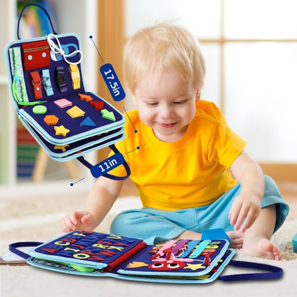 Esjay Toddler Busy Board Montessori Toys, Sensory Board Educational Activities for Learning Fine Motor Skills, Gifts for Girls Boys Toddler 3+Years Old, Travel Toys for Airplane Car - Image 5