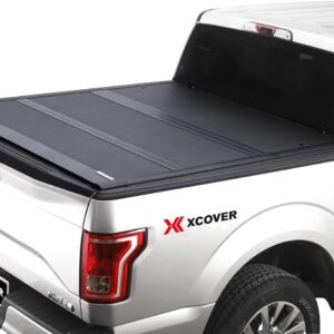 Xcover Low Profile Hard Folding Truck Bed Tonneau Cover, Compatible with 2019 2020 2021 2022 2023 2024 Chevrolet Silverado/GMC Sierra 1500 5.8 Ft Bed