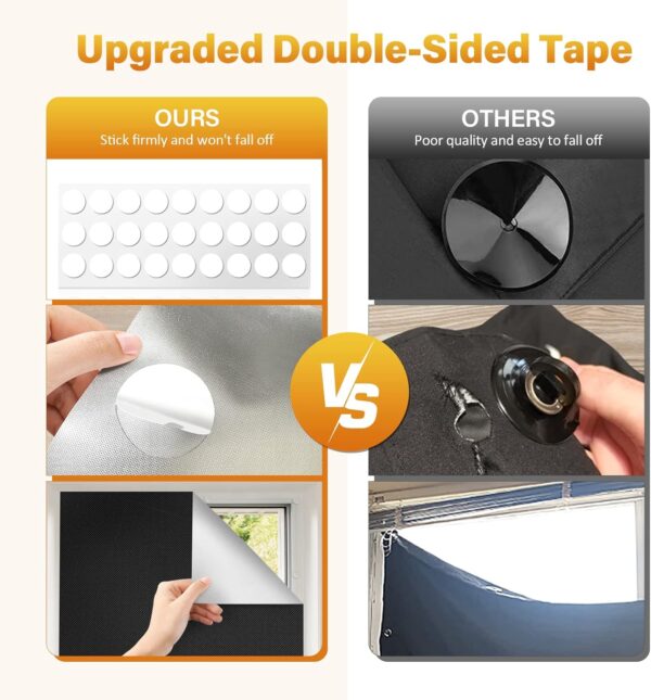 Portable Blackout Shades, 118 x 57 Inch Curtains Free to Cut, No Drill Temporary Blackout Blinds for Baby Nursery, Bedroom and Travel - Image 5
