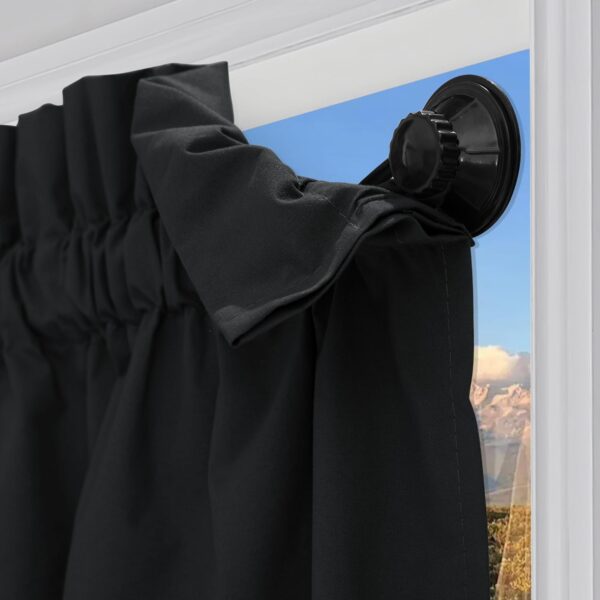 NICETOWN 100% Black Out Curtains 78 inch Long for Doorway, Travel Blinds Thermal Insulated Portable Blackout Window Treatments with Suction Cups for Bedroom/Living Room, 1 Panel, W52 x L78 - Image 4