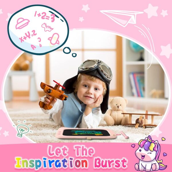 ORSEN 8.5 Inch LCD Doodle Board Tablet for Girls - Unicorn Drawing Pad for Kids 2-7 Years Old - Travel Toy Birthday Gift - Image 3