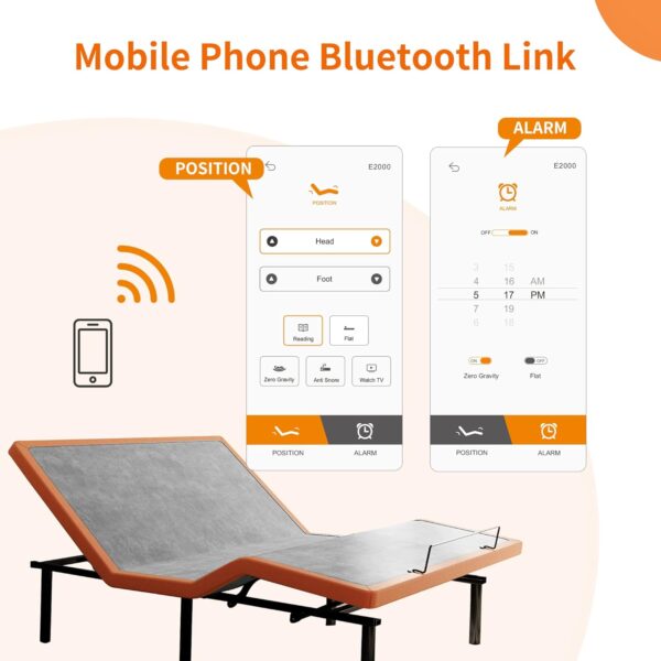 ESHINE Adjustable Bed with Matt Queen 2000 Series, Memory Foam Hybrid 14 Inch Matt Queen, Bluetooth App Control, 5 Minutes Installation, Head and Foot Incline - Image 3