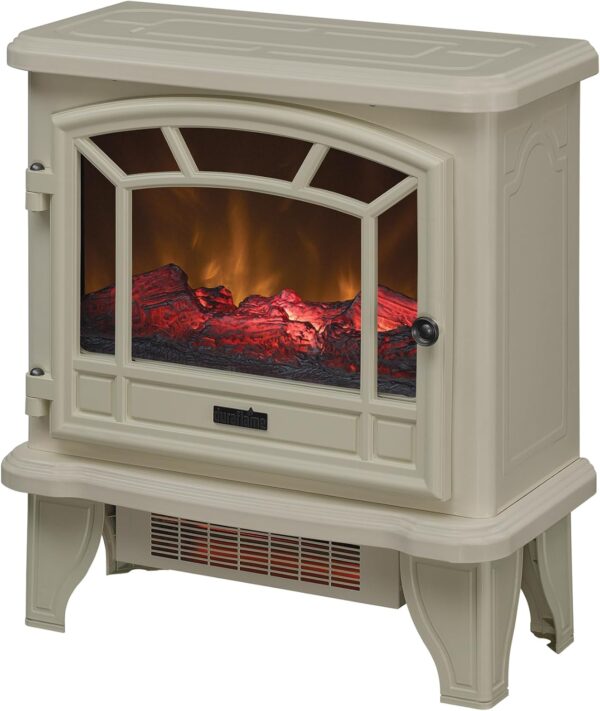 Duraflame Electric Fireplace Stove 1500 Watt Infrared Heater with Flickering Flame Effects - Cream - Image 7