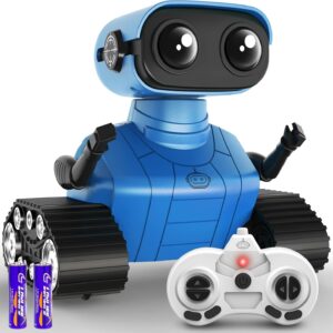 Hamourd Robot Toys for Boys Girls, Rechargeable Remote Control Emo Robots with Auto-Demonstration, Flexible Head & Arms, Dance Moves, Music, Shining LED Eyes for 5+ Years Old Kids