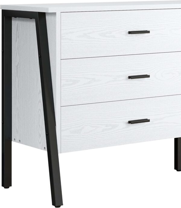 LIKIMIO 59" 6 Drawer Dresser for Bedroom, Wood Dressers & Chests of Drawers with Metal Frame, Large Storage Cabinet, Closet, Hallway, White Dresser - Image 4
