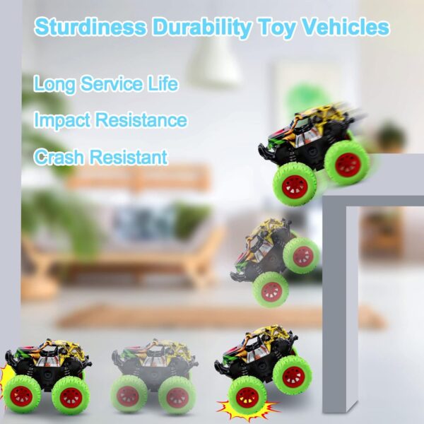 M SANMERSEN 2 Pack 360° Rotating Monster Truck Toys for 3-5 Year Old Boys and Girls - Toddler Car Toys Gifts - Image 5