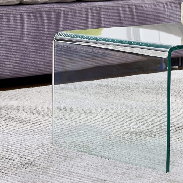 Premium Tempered Glass Coffee Table,Clear Coffee Table, Small Modern Coffee Table for Living Room,Match Well with Rug (39.4x19.7x13.8) - Image 5