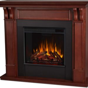 Real Flame Ashley 48" Electric Fireplace with Mantel for Living Room or Bedroom, Replaceable Fireplace Insert Heater, Realistic Log and Flame Effect, Remote Control, Timer.