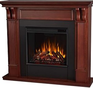 Real Flame Ashley 48" Electric Fireplace with Mantel for Living Room or Bedroom, Replaceable Fireplace Insert Heater, Realistic Log and Flame Effect, Remote Control, Timer.