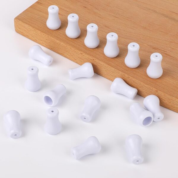20 PCS Blind Pull Cord Knobs Curtain Pull Cord Ends Replacement Plastic White Cord Knobs Drops Pull End Hanging Ball Pulls Crafts Cord Holder Tassel Knobs for Blinds Shades - Image 3