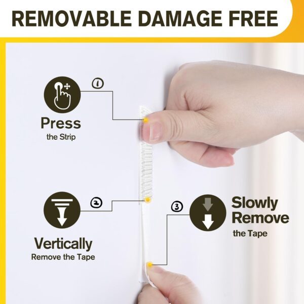 EMITEVER Picture Hanging Strips Heavy Duty, Damage Free Hanging Picture Hangers for Walls, Picture Hanging Kit, Hanging Hooks Without Nails, Large Adhesive Poster Wall Strips 20-Pairs (40 Strips) - Image 5