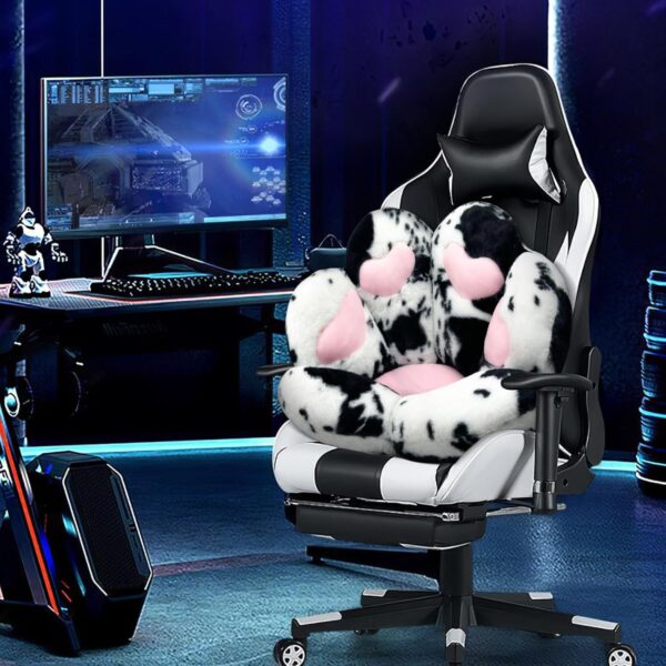 MOONBEEKI Cat Paw Cushion Chair Comfy Kawaii Chair Plush Seat Cushions Shape Lazy Pillow for Gamer Chair 28"x 24" Cozy Floor Cute Seat Kawaii for Girl Gift, Dining Room Bedroom Decorate (Milk Cow) - Image 2