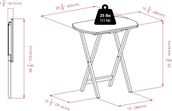 Winsome Cade Snack Table, Coffee, 15.75D x 23.62W x 25.43H in - Image 3