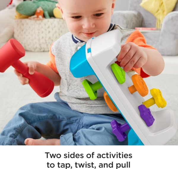 Fisher-Price Toddler Toy Tap & Turn Bench Pretend Tools 2-Sided Construction Set for Ages 1+ Years - Image 3