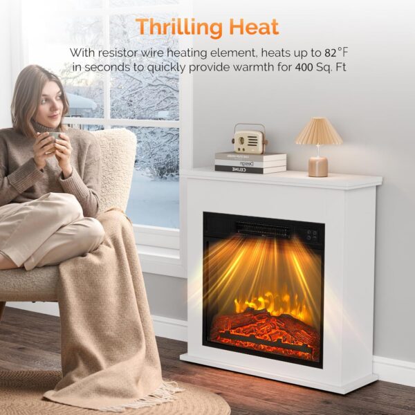 ROVSUN 18" Electric Fireplace Inserts with APP & Remote Control, 1400W Recessed Stove Heater with 8H Timer, 6 Flame Colors, 5 Brightness for Indoor Use, ETL - Image 3