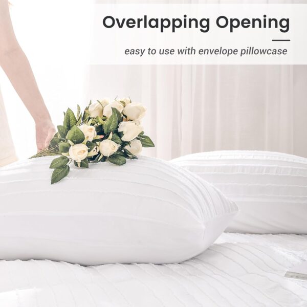 NEXHOME PRO Duvet Cover Queen Size, White 3 Pieces Boho Tufted Duvet Cover Set, Soft and Lightweight Microfiber Comforter Cover Set for All Season (White Queen, 90 x 90)-No Comforter - Image 5