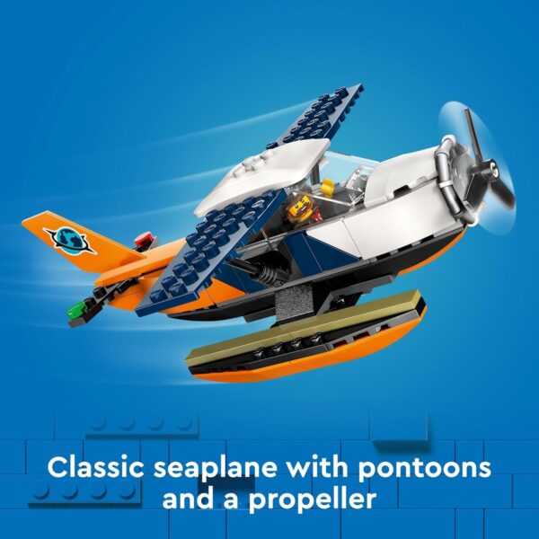 LEGO City Jungle Explorer Water Plane Toy Building Set, Buildable Seaplane for Boys and Girls Ages 6 and Up, Fun Summer Toy or Kids Gift Idea with 2 Minifigures, a Frog and 3 Crocodile Figures, 60425 - Image 3