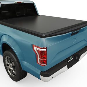 AUTOSAVER88 Soft Tri-fold Truck Bed Tonneau Cover Compatible with 2015-2024 Ford F-150 F150 (Excl. Raptor Series) 5.5ft Bed