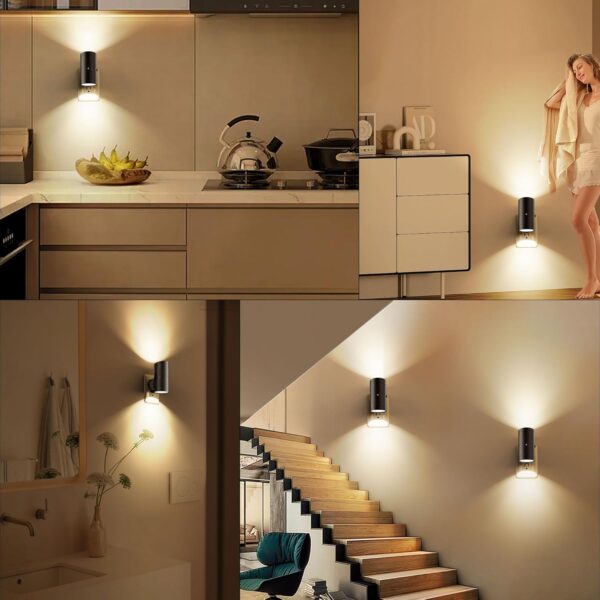 Night Light, Night Lights Plug into Wall with Dusk to Dawn Sensor, 0-100LM Adjustable Brightness, Warm White 3000K, Shine Up and Down Dimmable Night Light for Hallway Bedroom Bathroom 2 Pack - Image 5