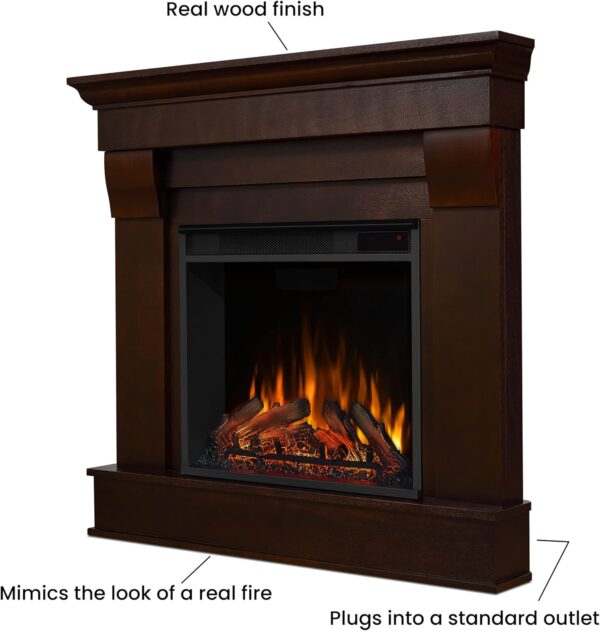 Real Flame Chateau 41" Corner Electric Fireplace with Mantel for Living Room or Bedroom, Replaceable Fireplace Insert Heater, Realistic Log and Flame Effect, Remote Control, Timer. - Image 4