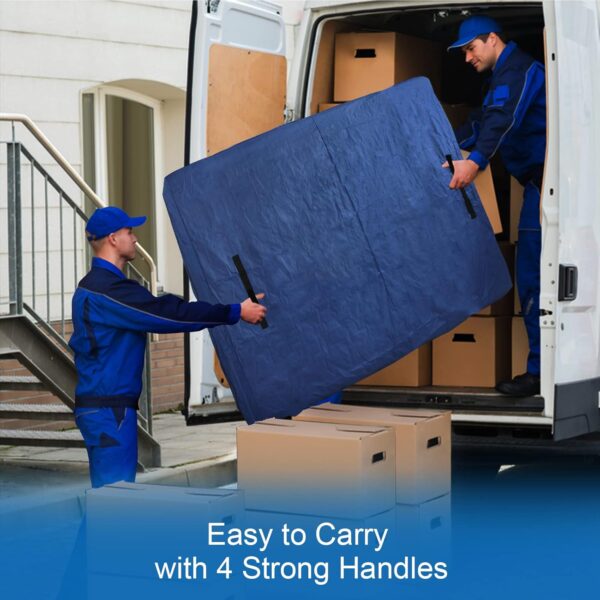 Coldwind Mattress Bags for Moving and Storage,Waterproof Mattress Cover for Moving with Heavy Duty Handles, Strong Zipper, Reusable Mattress Storage Bag, Moving Supplies & Moving Bags,Queen Size,Navy - Image 2