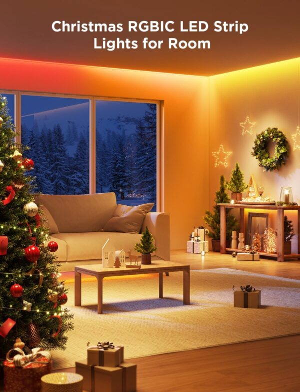 Govee RGBIC LED Strip Lights, Smart LED Lights for Bedroom, Bluetooth LED Lights APP Control, DIY Multiple Colors on One Line, Color Changing LED Strip Lighting Music Sync, Halloween Decor, 16.4ft - Image 3