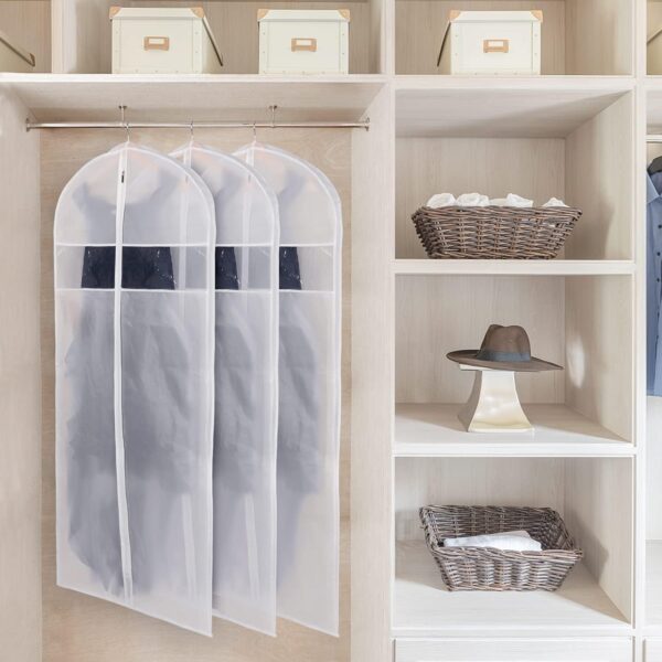 Zilink Dress Bags for Gowns Long 72-inch Garment Bags for Long Dresses Clear Dress Protector Bag with 3" Gusset and Full Length Zipper for Dresses, Fur Coat Gown Closet Storage（Set of 4） - Image 3