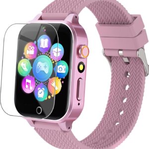 Smart Watch for Kids Girls Age 3-12 with 26 Puzzle Games HD Video Camera Touchscreen Music Player Learning Cards Storybook Pedometer Metal Case Kids Watch Toy Birthday Gifts Include 2 Screen Protector