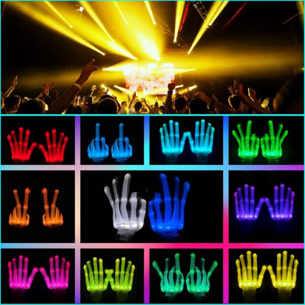 LED Gloves 12 Colors Girls Boys Toys Age 3-8 Years Old Light Up Gloves for Kids Teens Cool Fun Gifts Toys for Halloween Christmas Valentines Easter Birthday Parties (1 Pair S) - Image 2