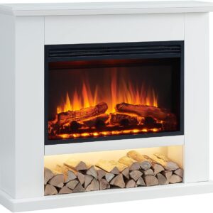LegendFlame® Camille Electric Fireplace with 39.5" Mantel Surround and Jaden 27" Insert, Natural Oak Finish