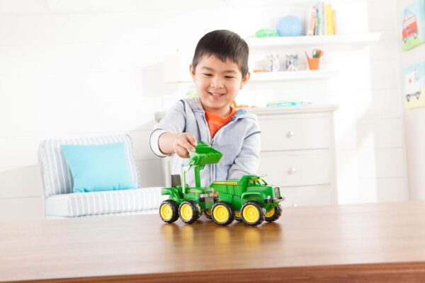 John Deere Sandbox Toys - Includes Dump Truck Toy and Tractor Toy with Loader, Kids Outdoor Toys - Easter Gifts for Kids, Frustration Free Packaging ,Green, Ages 18 Months and Up, 2 Count ( Pack of 1) - Image 2