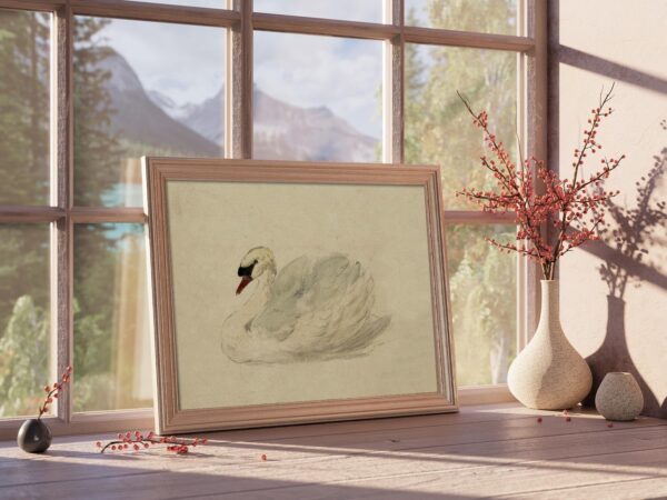 Kizbok Vintage Wall Art Decor Classical Swan Canvas Prints Farmhouse Wall Decor Rustic Watercolor Swan Vintage Art Pictures for Bedroom Bathroom Office Decor(8" x 10"-UNFRAMED) - Image 4