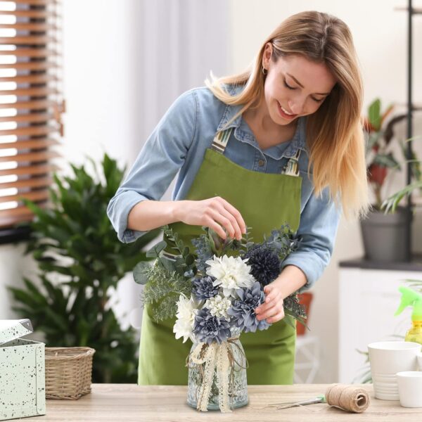 CEWOR Faux Flowers in Vase, Artificial Silk Flowers with Vase, Artificial Floral Table Centerpieces Decor for Farmhouse Coffee Table Living Room Bathroom Plant Decor - Image 6